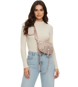 Fashionable Steve Madden Women's Crossbody Bag with Rhinestones, 25 x 16 x 9 cm, SM13000640, Beige