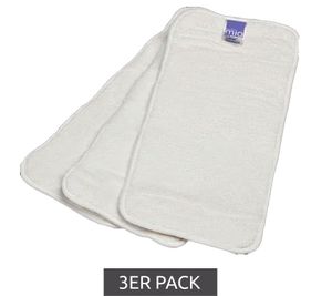 3er Pack Bambino Mio Baby Klein-Kinder Saugeinlage mit Stay-dry Oberschicht wiederverwendbare Stoffwindel-Einlage Weiß 