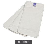 3er Pack Bambino Mio Baby Klein-Kinder Saugeinlage mit Stay-dry Oberschicht wiederverwendbare Stoffwindel-Einlage Weiß 