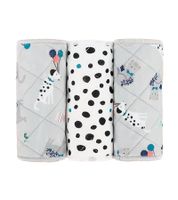 3er Pack Bambino Mio Baby Klein-Kinder Saugeinlage mit Stay-dry Oberschicht wiederverwendbare Stoffwindel-Einlage mit Tier-Print Weiß/Grau