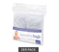 2-Pack Bambino Laundry Bags for Washing Used Diapers, White