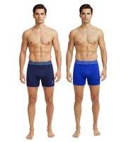 Pack de 2 calzoncillos bóxer premium para hombre de U.S. POLO ASSN., ropa interior sostenible, 180 g/m², 134 68262 53696 en azul rey/azul marino, verde oscuro/rojo vino, naranja/gris jaspeado o gris oscuro/negro.