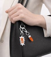 Urban Calvin Klein Downtown Charm Set - Stainless Steel Pendants with Contrasting Resin and UNITE Logo - Bag Accessories - 7 x 1.3 cm - KJJCSA090100 - Silver/Orange