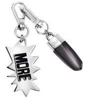 Trendy Calvin Klein Downtown Charm Set - Stainless Steel Pendants with Contrasting Resin and "MORE" Logo - Bag Accessories - 7 x 1.3 cm - KJJCBA090100 - Silver/Black