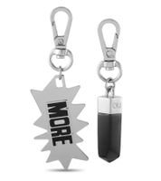 Trendy Calvin Klein Downtown Charm Set - Stainless Steel Pendants with Contrasting Resin and "MORE" Logo - Bag Accessories - 7 x 1.3 cm - KJJCBA090100 - Silver/Black