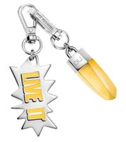 Stylish Calvin Klein Downtown Charm Set: Stainless Steel Pendants with Contrasting Resin and "LIVE IT" Lettering - Bag Accessories - 7 x 1.3 cm - KJJCJA090100 - Silver/Yellow