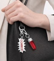 Elegant Calvin Klein Downtown Charm Set - Stainless Steel Pendants with Contrasting Resin and COWBOY Logo - Bag Accessories - 7 x 1.3 cm - KJJCRA090200 - Silver/Red