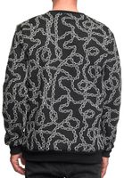 Sudadera única para hombre con estampado de cadenas, jersey de cuello redondo 19141 en negro o amarillo
