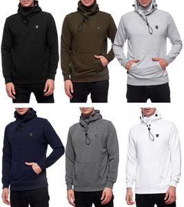 Men's sporty hoodie with a cool hood, 19140, available in black, khaki, gray, blue, and white.