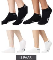 5 Pairs of Umbro Men's and Women's Sport Socks, Sneaker Socks, Oeko-Tex Standard 100 Certified, in Black or White