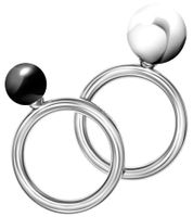Stackable Calvin Klein Women's Designer Rings, Set of 2, Stainless Steel Ring from the Bubbly Collection, Ring Size 7, Finger Ring KJ9RMR040307, ​​Silver