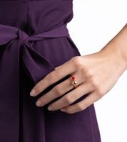 Stackable Calvin Klein Women's Designer Rings, Set of 2, Stainless Steel Ring from the Bubbly Collection, Ring Size 6, KJ9RJR140406, Gold/Rose