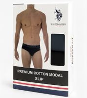 Pack de 2 calzoncillos U.S. POLO ASSN. Premium para hombre, ropa interior sostenible, 180 g/m², 134 68263 53696 en gris/negro, azul/azul marino, verde/rojo, naranja/gris