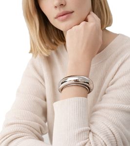 Timeless Calvin Klein Fluid Women's Bangle in Stainless Steel - Elegant Bracelet & Wrist Jewelry Size XS KJ3MD0001 Silver