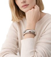 Timeless Calvin Klein Fluid Women's Bangle in Stainless Steel - Elegant Bracelet & Wrist Jewelry Size XS KJ3MD0001 Silver