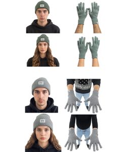 Cómodo conjunto de gorro y guantes de lana de SCOTCH & SODA con parche del logo, SSV5-3012 en gris o verde