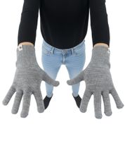 Cómodo conjunto de gorro y guantes de lana de SCOTCH & SODA con parche del logo, SSV5-3012 en gris o verde