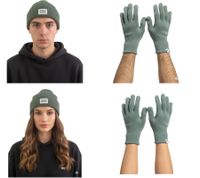 Cómodo conjunto de gorro y guantes de lana de SCOTCH & SODA con parche del logo, SSV5-3012 en gris o verde