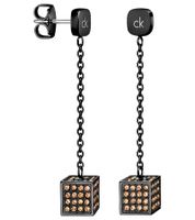 Pendientes Calvin Klein para mujer con cristales de Swarovski, de acero inoxidable, KJ9CJE140100, gris/dorado