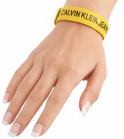 3er Pack Calvin Klein Unisex Slap-Armbänder mit "CALVIN KLEIN JEANS"-Logo Arm-Schmuck 20 cm KJJLDB860100 Rot/Gelb/Blau