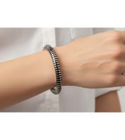 Edler Calvin Klein Damen-Armreif aus Edelstahl Arm- & Handgelenk-Schmuck Armband Größe XS KJ9FBF2001 Silber/Schwarz