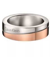 Anillo de diseño Calvin Klein para mujer, de acero inoxidable, de la colección Hook, talla 5, KJ06PR200105, plata/oro rosa