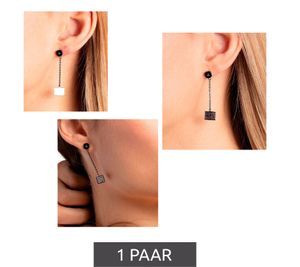 Calvin Klein Damen Ohrstecker mit Swarovski-Kristallen Edelstahl-Ohrringe Ohr-Schmuck Grau/Hellrosa, Grau/Rosa oder Grau/Gold