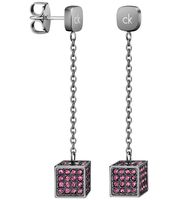 Calvin Klein Damen Ohrstecker mit Swarovski-Kristallen Edelstahl-Ohrringe Ohr-Schmuck Grau/Hellrosa, Grau/Rosa oder Grau/Gold