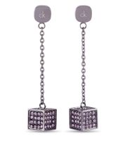 Calvin Klein Damen Ohrstecker mit Swarovski-Kristallen Edelstahl-Ohrringe Ohr-Schmuck Grau/Hellrosa, Grau/Rosa oder Grau/Gold