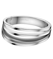 Modern Calvin Klein Women's Stainless Steel Bracelet in a Curved Design, Wrist Jewelry KJ3DMD0801 Silver