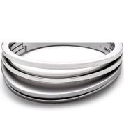 Modern Calvin Klein Women's Stainless Steel Bracelet in a Curved Design, Wrist Jewelry KJ3DMD0801 Silver
