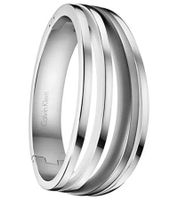 Modern Calvin Klein Women's Stainless Steel Bracelet in a Curved Design, Wrist Jewelry KJ3DMD0801 Silver