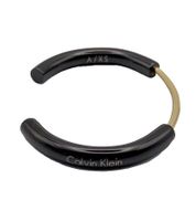 Moderner Calvin Klein Damen Armreif schwarzes Armband mit goldfarbenem Mittelsteg Arm-Schmuck KJ5FBF2001 Schwarz/Gold