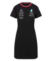 sportliches Mercedes-Benz AMG Petronas Damen Kleid mit Team- und Sponsoren-Logos Baumwoll-Kleid 701227958 001 Schwarz