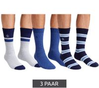 3 Paar SCOTCH & SODA Herren Crew-Socken Amsterdam Cotton Blend Alltags-Strümpfe Einheitsgröße / 41-46 Business-Socken SS601099-037 Grau/Navy, Blau Meliert, Blau gestreift