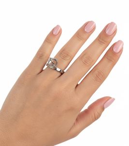 Anillo atemporal de Calvin Klein para mujer con colgante de bola, anillo de acero inoxidable, anillo de dedo KJ4XMR00020, plata