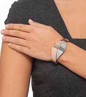 Stilvolles Calvin Klein Senses Damen Armreif Edelstahl-Armband Arm-Schmuck Handgelenk-Schmuck Größe XS KJ5EPD2001 Silber/Rosegold
