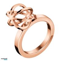 Elegante anillo de Calvin Klein para mujer con colgante de bola, anillo de acero inoxidable, anillo de dedo KJ4XPR1002, oro rosa