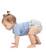 5er Pack Bambino Mio Baby Klein-Kinder nachhaltige Stoff-Windel gepunktete All-in-One Pampers Einheitsgröße 3-15 kg Sparpack Weiß