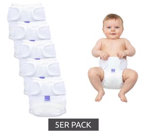 5er Pack Bambino Mio Baby Klein-Kinder Windelhülle wiederverwendbare Überhose Sparpack Weiß