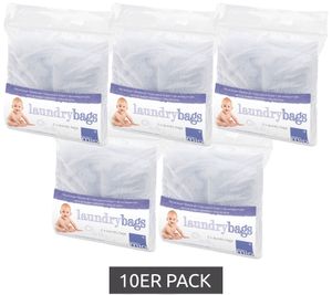 10er Pack Bambino Waschnetz zum Waschen gebrauchter Windeln Wäschebeutel Sparpack Weiß