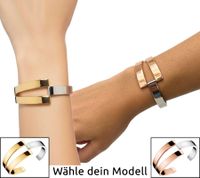 Calvin Klein Truly Women's Two-Tone Bangle, Stainless Steel Bracelet, Silver/Rose Gold or Silver/Gold