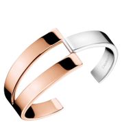 Calvin Klein Truly Damen Armreif im Zweiton-Design Edelstahl-Armband Schmuck Silber/Rosegold oder Silber/Gold