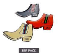 3er Pack Calvin Klein Unisex Anstecknadeln im Boots-Design Edelstahl-Pins-Up Emaille-Broschen KJJNDH300100 Schwarz/Orange/Beige