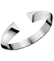 Impresionante brazalete de acero inoxidable para mujer de Calvin Klein con líneas arquitectónicas, talla XS, KJ4TMD0001, plateado