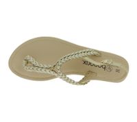 Summer Women's Thong Sandals in a Woven Look, Summer Shoes, Flip-Flops 909051 Gold/Beige