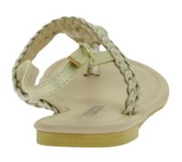 Summer Women's Thong Sandals in a Woven Look, Summer Shoes, Flip-Flops 909051 Gold/Beige