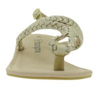 Summer Women's Thong Sandals in a Woven Look, Summer Shoes, Flip-Flops 909051 Gold/Beige