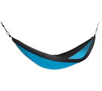Platzsparende FERRINO Hammock Camping-Hängematte klein verpackbar Hängeliege 140x260cm Belastbar bis 110Kg Blau/Schwarz