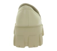 Modische Damen Loafer-Schuhe mit Chunky-Sohle Leder-Imitat-Schuhe Schlupfschuhe 918888 Beige